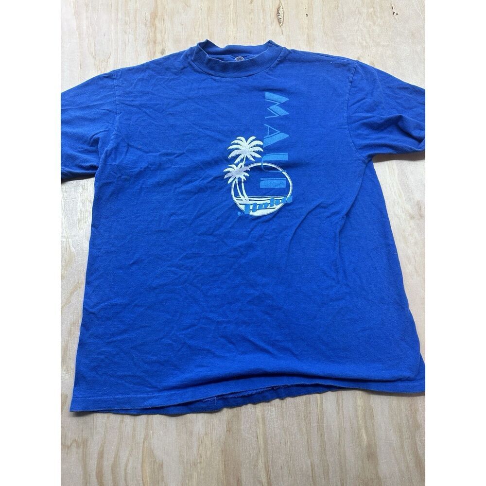 Vintage Maui Hawaii‎ Aloha T Shirt 80s M Single Stitch Soft Happy Shirts